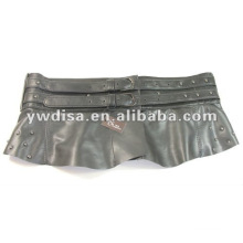 Cinturón elástico de las mujeres con elástico negro, PU, ​​remache, accesorios de la aleación. Longitud: 72cm, Ancho: 17cm, Peso: 116g